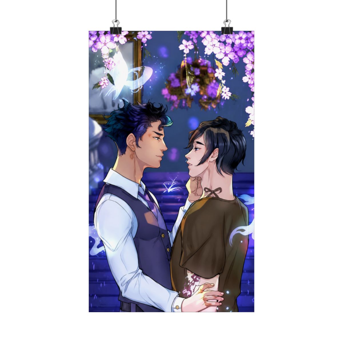 5x7 Malec Art Print Magnus Bane and Alec Lightwood Book Couple Warlock Shadowhunters Reader Gift Fan Art For Book Lover Bookish Gift | Cassandra Clare - alternate angle 1, merchandise