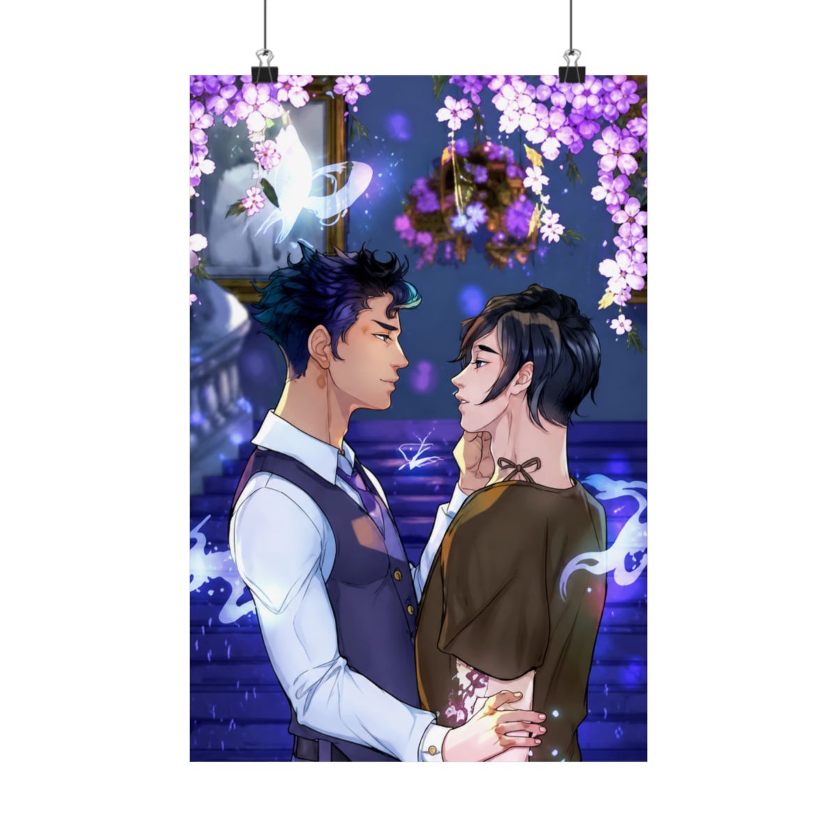 5x7 Malec Art Print Magnus Bane and Alec Lightwood Book Couple Warlock Shadowhunters Reader Gift Fan Art For Book Lover Bookish Gift | Cassandra Clare - alternate angle 5, merchandise