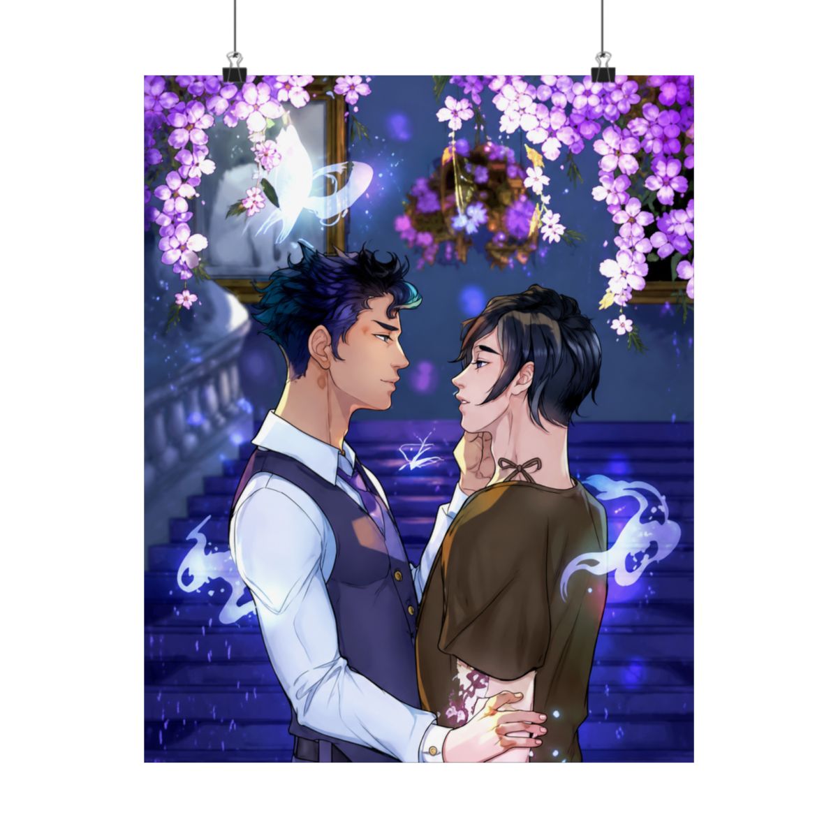 5x7 Malec Art Print Magnus Bane and Alec Lightwood Book Couple Warlock Shadowhunters Reader Gift Fan Art For Book Lover Bookish Gift | Cassandra Clare - alternate angle 4, merchandise