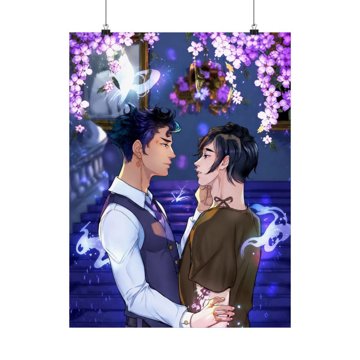 5x7 Malec Art Print Magnus Bane and Alec Lightwood Book Couple Warlock Shadowhunters Reader Gift Fan Art For Book Lover Bookish Gift | Cassandra Clare - alternate angle 3, merchandise